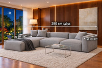 ركنة مودرن منخفضة بتصميم كتلي مريح SOF-CRN-GRY-001