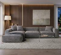 ركنة مودرن منخفضة بتصميم كتلي مريح SOF-CRN-GRY-001