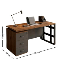 مكتب خشب في معدن بوحدة أدراج جانبية OD-MW-002